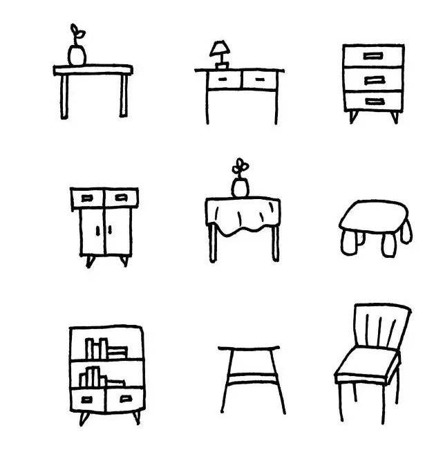 【基础篇】160种超级实用的家具简笔画,真的太赞了!